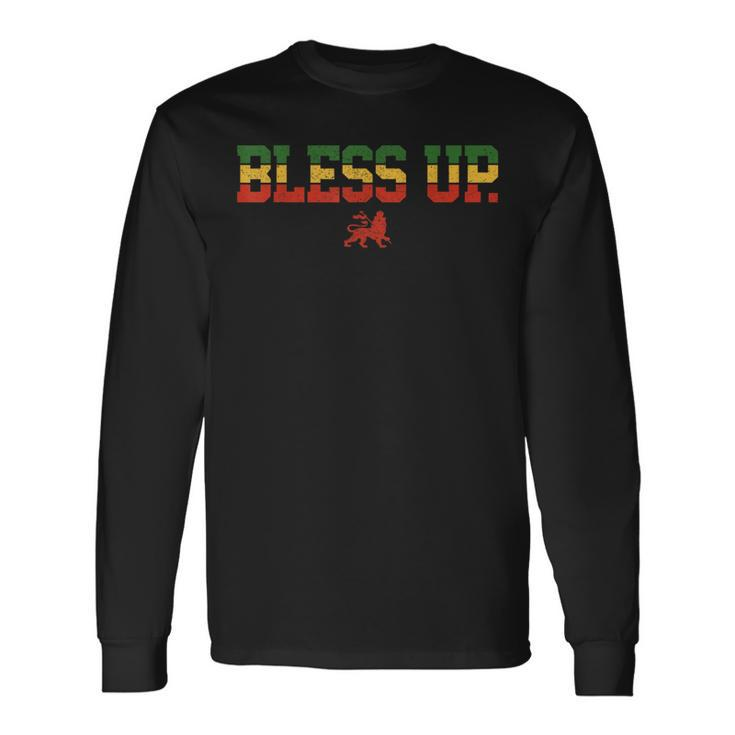 Rastafari Reggae Music Bless Up Dub Dancehall Rasta Long Sleeve T-Shirt