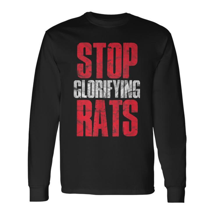 Rat Mouse Stop Glorifying Rats Vintage Long Sleeve T-Shirt