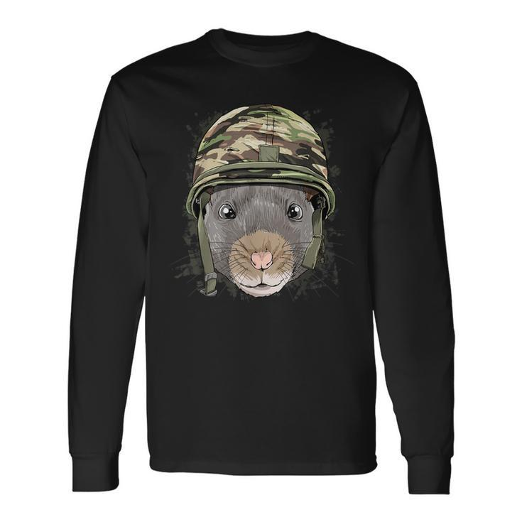 Rat Soldier Veteran Army Rat Rodent Lover Long Sleeve T-Shirt