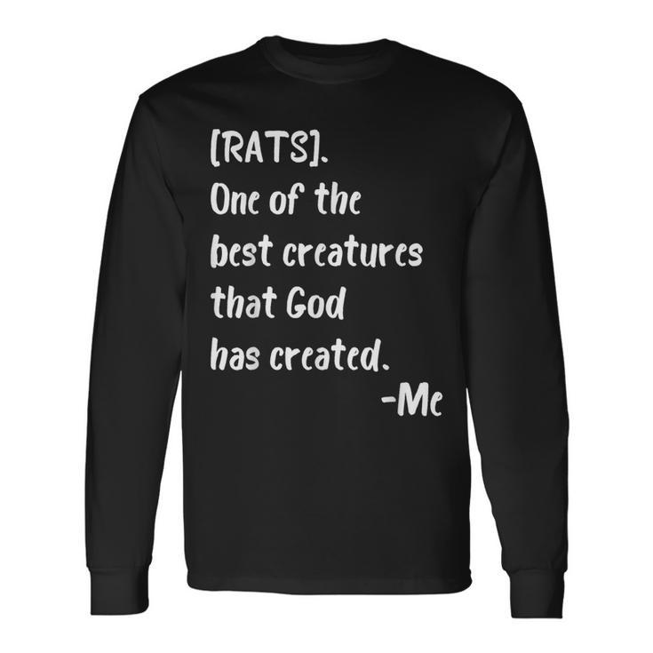 Rats Lover Cute Religious Rat Saying Definition Long Sleeve T-Shirt