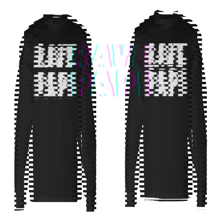 Rave Papi Edm Music Festival Optical Illusion Father's Day Long Sleeve T-Shirt