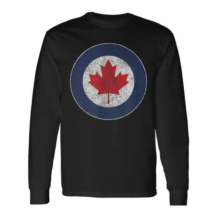 Rcaf Royal Canadian Air Force Roundel Maple Leaf Long Sleeve T-Shirt