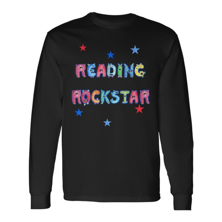 Reading Rockstar Cool Monster Alphabet Letters Long Sleeve T-Shirt