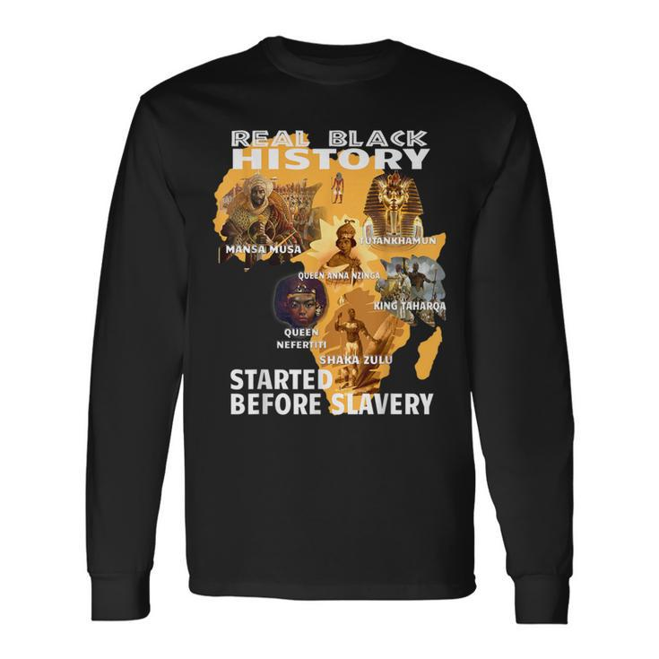 Real Black History Started Before Slavery Vintage African Long Sleeve T-Shirt