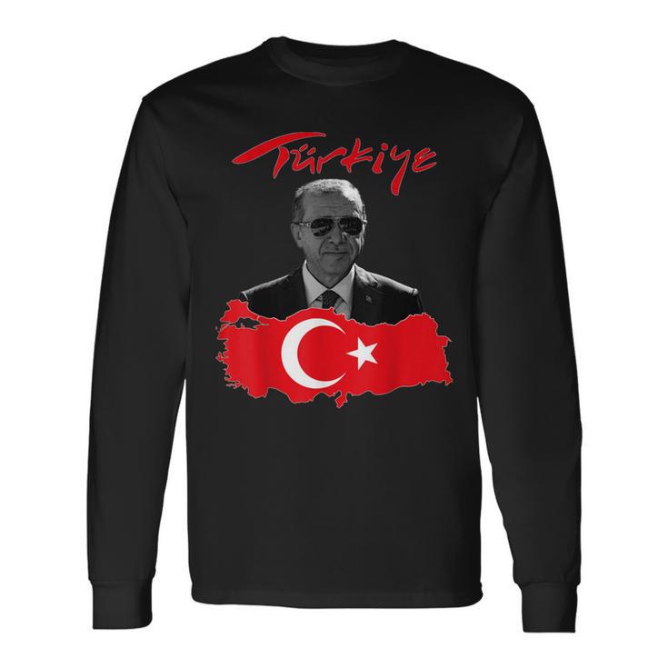 Recep Tayyip Erdogan Türkiye Flag Langarmshirts Geschenkideen