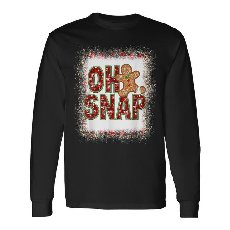 Red Cheerful Sparkly Oh Snap Gingerbread Christmas Cute Xmas Long Sleeve T-Shirt Gifts ideas