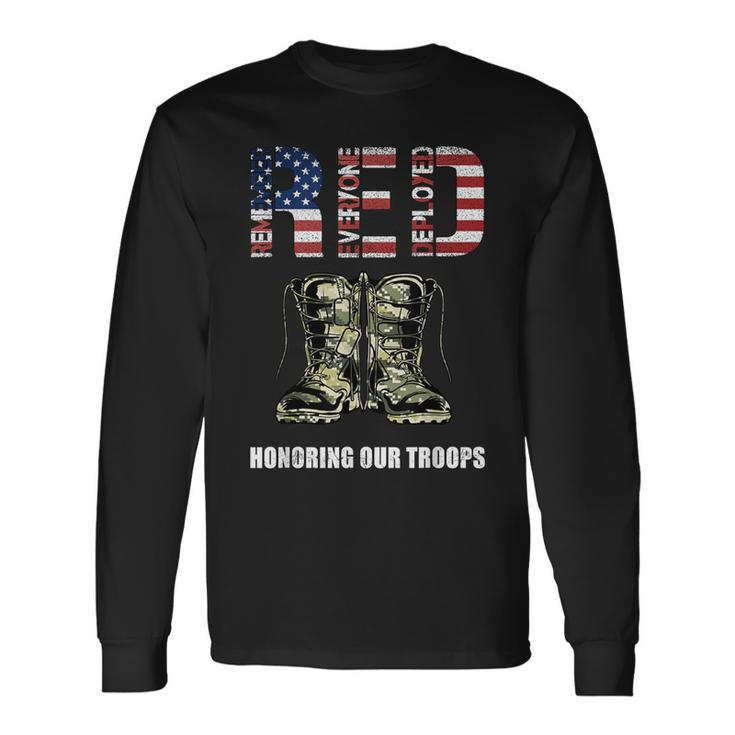 Red Friday Military Veteran Honoring Our Troops Long Sleeve T-Shirt