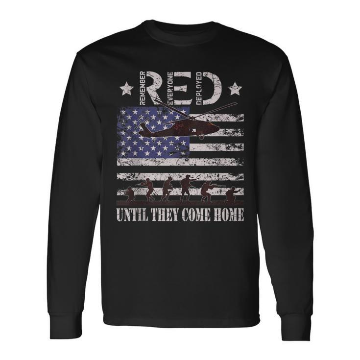 Red Friday Remember Everyone Deployed Military Army Veteran Long Sleeve T-Shirt