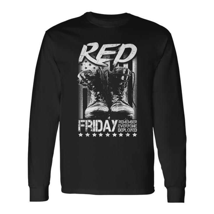 Red Friday Remember Everyone Deployed Veterans Day Long Sleeve T-Shirt