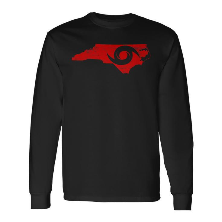 Red North Carolina Eye Of The Hurricane Long Sleeve T-Shirt