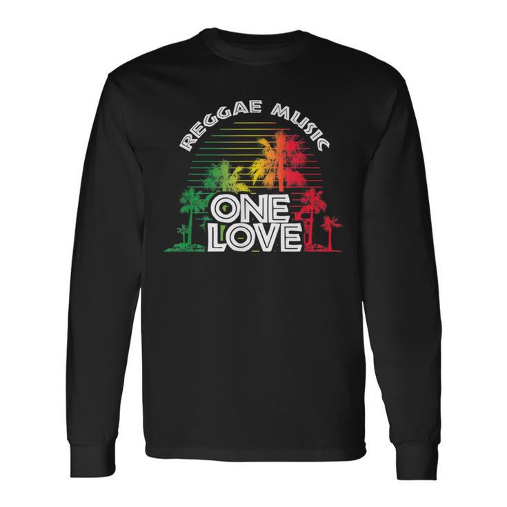 Reggae Music One Love Vintage Sunset Long Sleeve T-Shirt