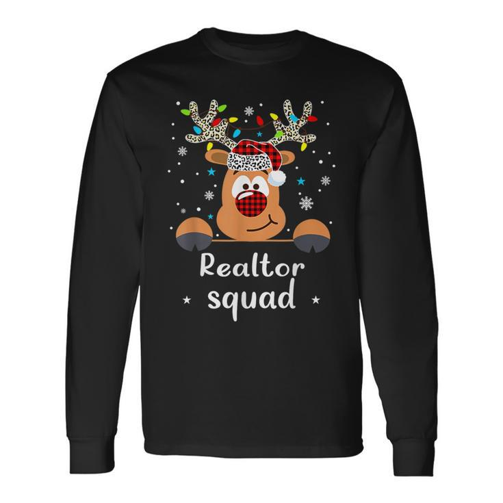 Reindeer Realtor Squad Christmas School Matching Long Sleeve T-Shirt