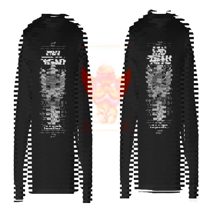 My Religion Música Rave Hard Techno Raver Techno Oscuro Camiseta Camiseta de manga larga