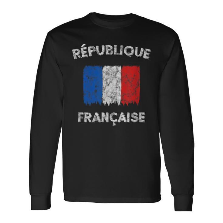 Republique Francaise Vintage French Flag Long Sleeve T-Shirt
