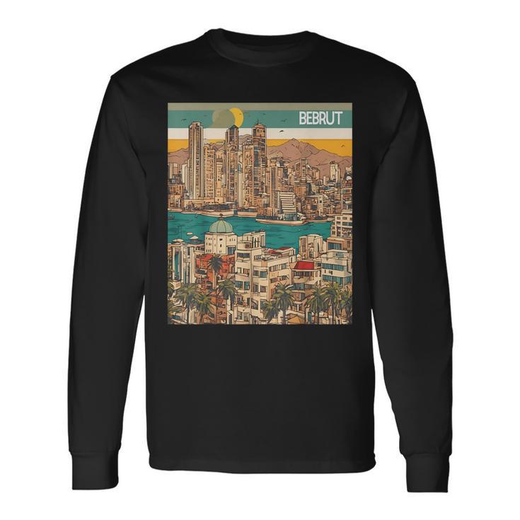 Resilient Beirut Cultural Sights Sticker Long Sleeve T-Shirt