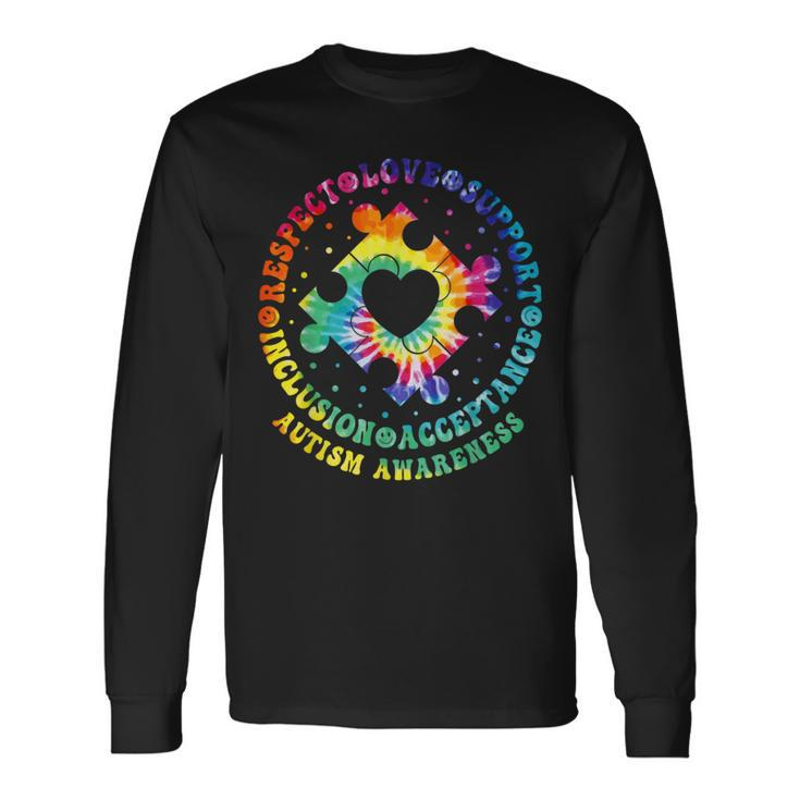 Respect Love Support Acceptance Autism Awareness Puzzle Long Sleeve T-Shirt