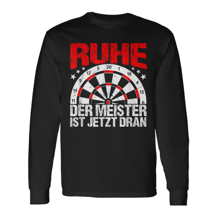 Rest Der Meister Ist Jetzt Dran Dart Spieler Schwarzes Langarmshirts Geschenkideen