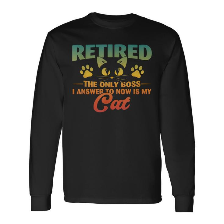 Retired Cat Retirement 2024 Decoration Women Long Sleeve T-Shirt