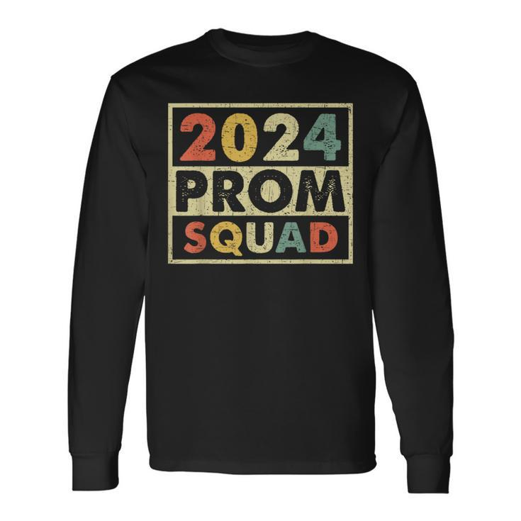 Retro 2024 Prom Squad 2023 Graduate Prom Class Of 2024 Long Sleeve T-Shirt