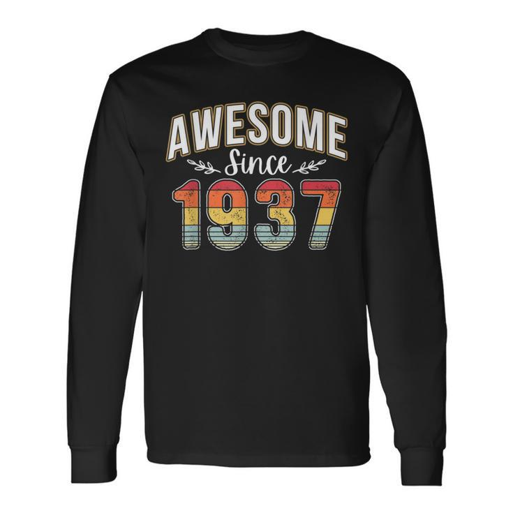 Retro 85 Years Old Awesome Since 1937 Vintage 85Th Birthday Long Sleeve T-Shirt