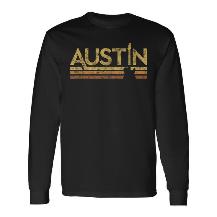 Retro Austin Texas Music Long Sleeve T-Shirt