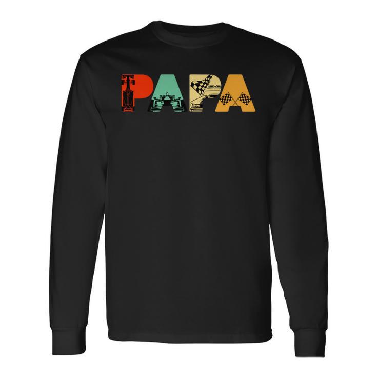 Retro Auto Racer Papa Lustigeintage Papa Auto Racer Langarmshirts Geschenkideen