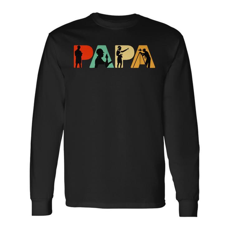 Retro-Bauingenieur Papa Stolzer Bauingenieur Papa Langarmshirts Geschenkideen