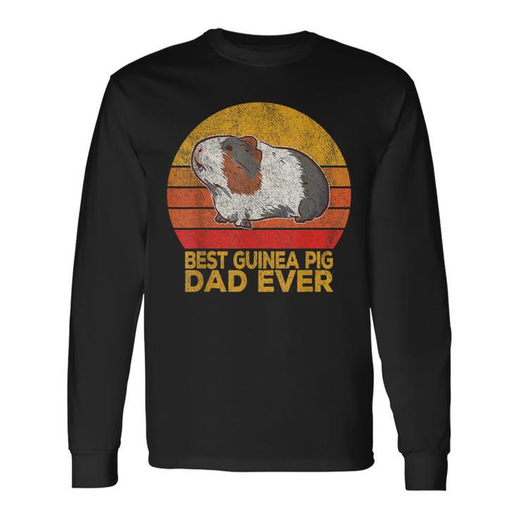 Retro Best Guinea Pig Dad Ever Wheek Guinea Pig Dad Vintage Long Sleeve T-Shirt