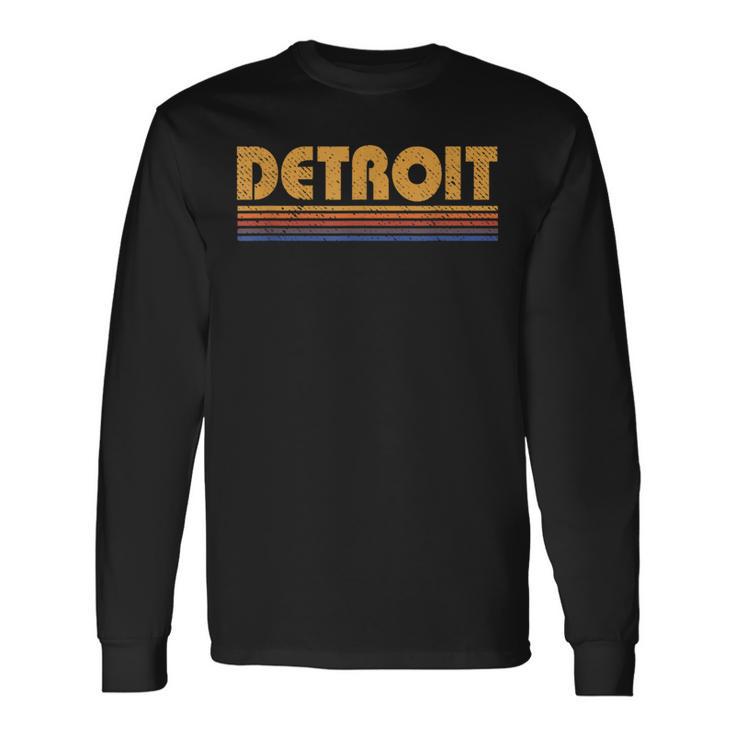 Retro Detroit Michigan Vintage Langarmshirts Geschenkideen