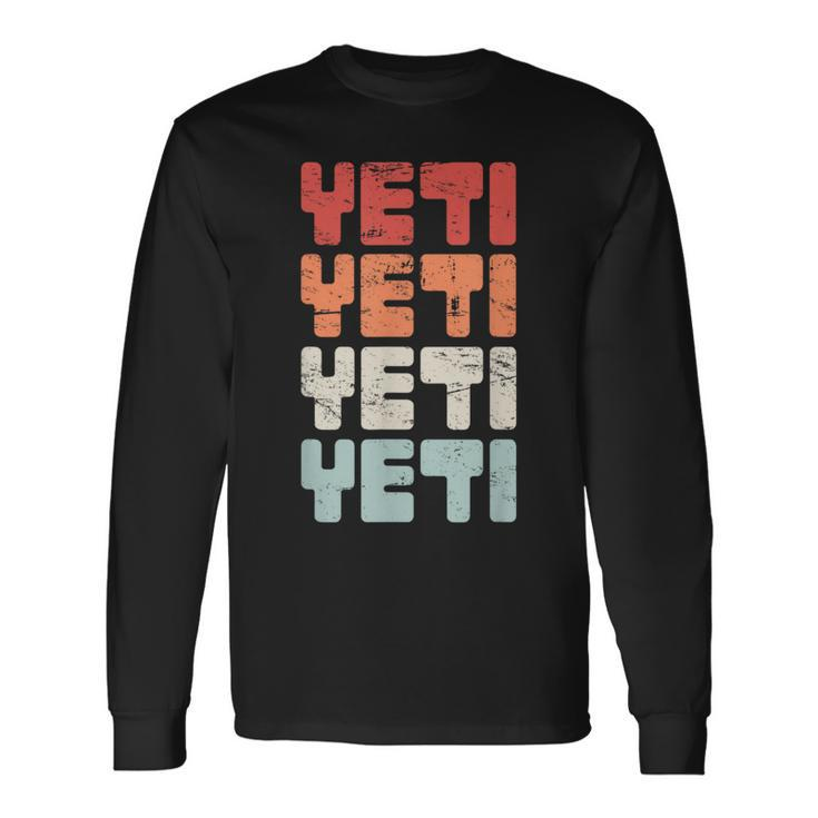 Retro Distressed Yeti Bigfoot Vintage Long Sleeve T-Shirt