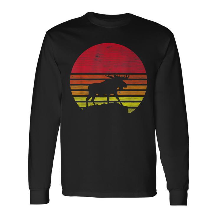 Retro Elk Silhouette Langarmshirts Geschenkideen