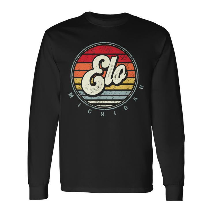 Retro Elo Home State Cool 70S Style Sunset Long Sleeve T-Shirt Gifts ideas