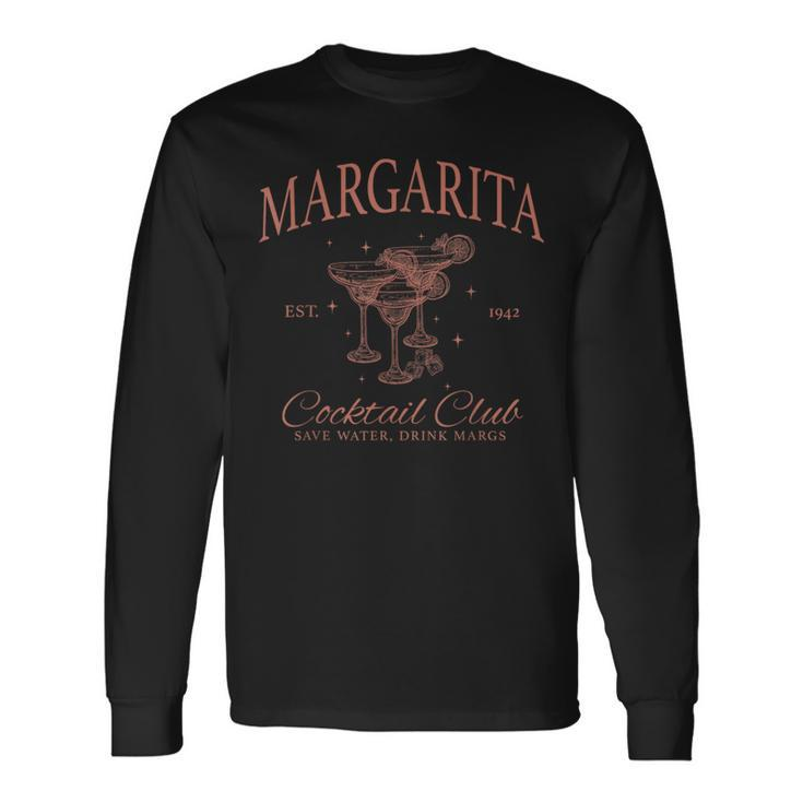 Retro Margarita Cocktail And Social Club Charlotte Long Sleeve T-Shirt