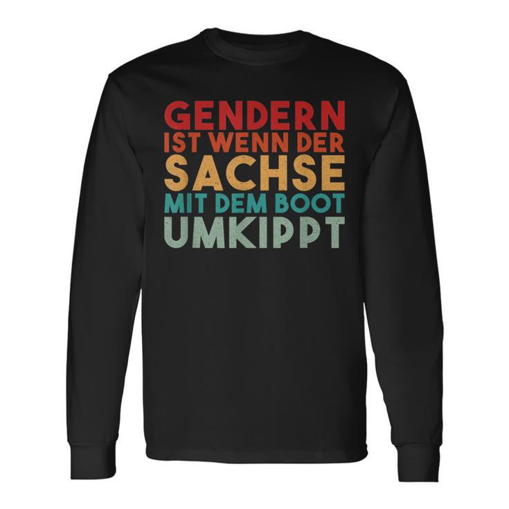 Retro With Gendern Ist Wenn Der Sachs Mit Dem Boot Overtippt Langarmshirts Geschenkideen