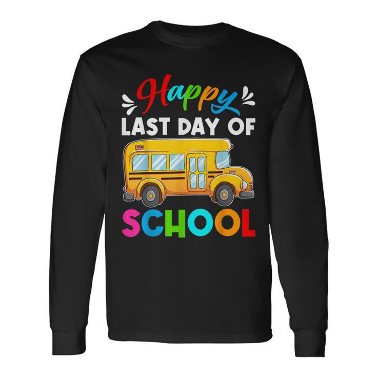 Retro Happy Last Day Of School School Bus Driver Off Duty Long Sleeve T-Shirt