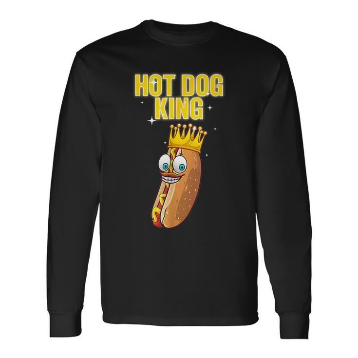 Retro Hot Dog King Hotdog Sausage Wiener Griller Long Sleeve T-Shirt
