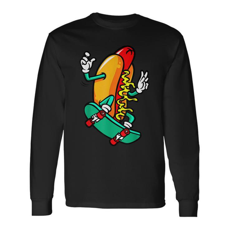 Retro Hotdogs Hot Dog Vintage Food Lover Long Sleeve T-Shirt