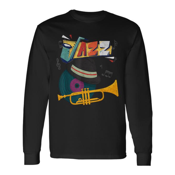 Retro Jazz Trumpets Player Music Festival New Orleans Long Sleeve T-Shirt