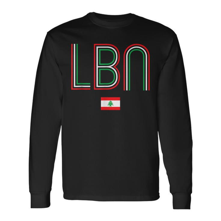 Retro Lebanon Flag Lebanese Pride Vintage Lebanon Long Sleeve T-Shirt
