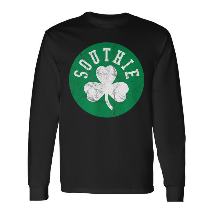 Retro Look Southie Irish St Patrick's Day Distressed Long Sleeve T-Shirt