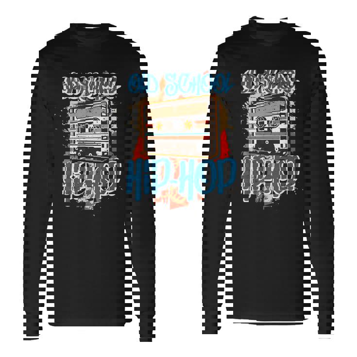 Retro Old School Hip Hop 80S 90S Graffiti Cassette Camiseta de manga larga