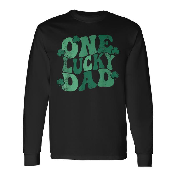 Retro One Lucky Dad St Patrick's Day Dad One Lucky Daddy Long Sleeve T-Shirt