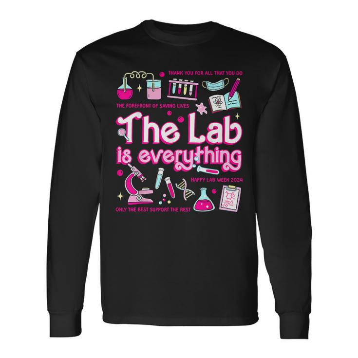 Retro Pink The Lab Is Everything Happy Lab Week 2024 Long Sleeve T-Shirt