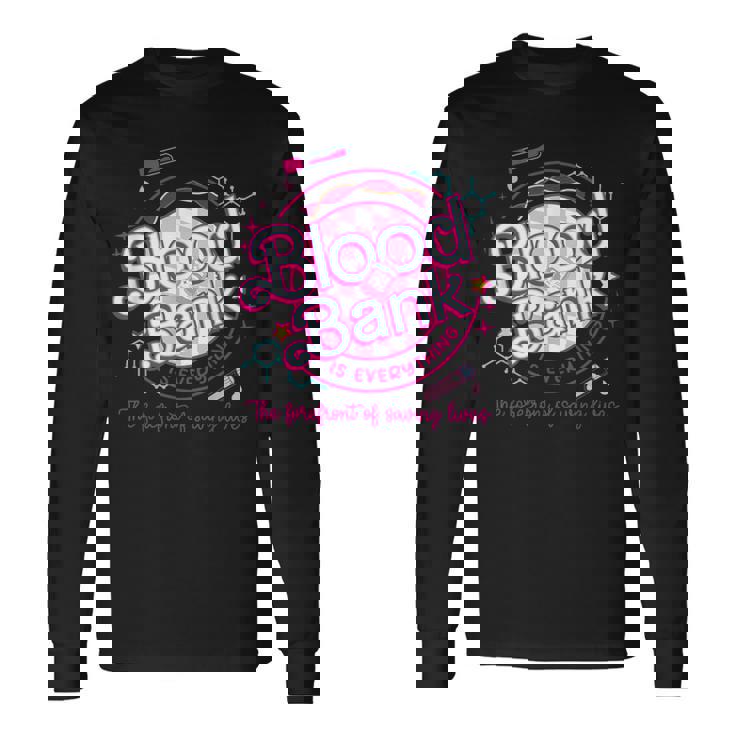 Retro Pink Lab Week 2024 Blood Bank Laboratory Lab Tech Long Sleeve T-Shirt