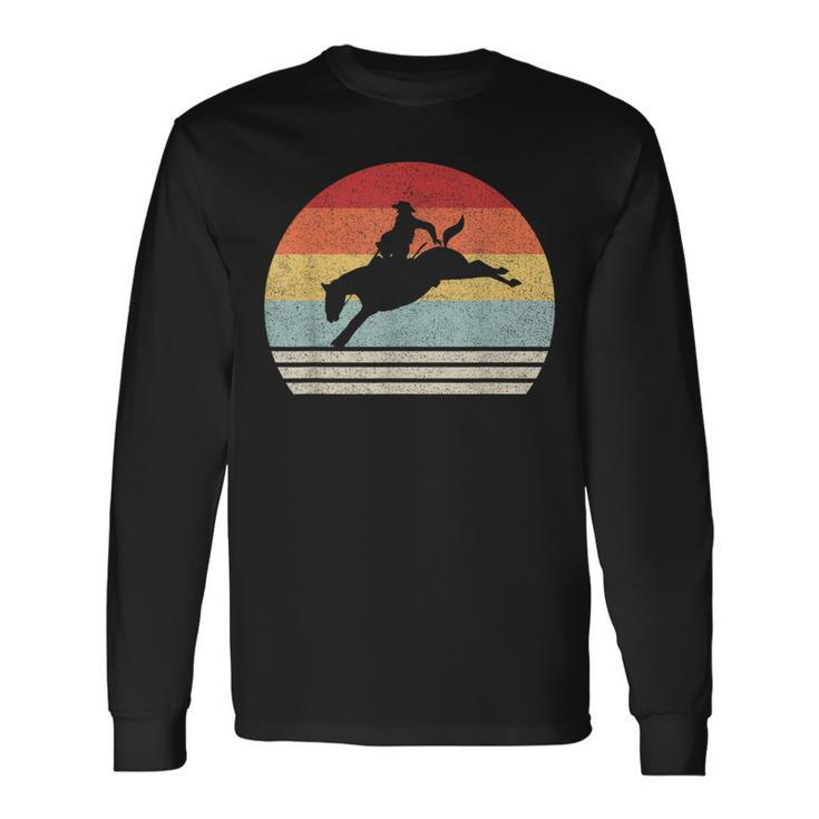 Retro Rodeo Bucking Bronc Riding Bronco Horse Long Sleeve T-Shirt Gifts ideas