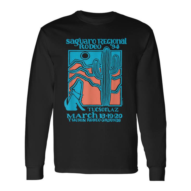 Retro Rodeo Saguaro Tucson Arizona Vintage Long Sleeve T-Shirt