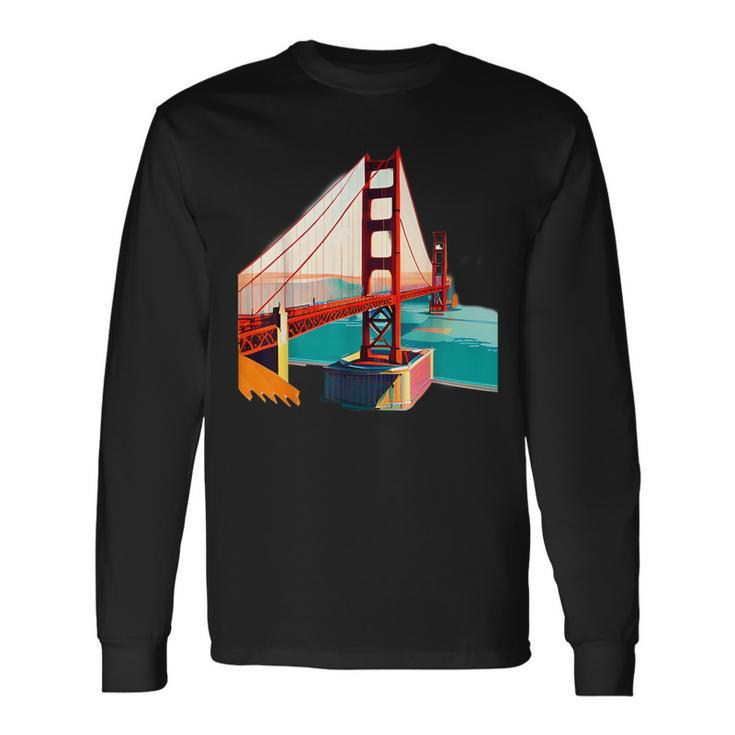 Retro San Francisco Golden Gate Bridge Sf Fog City Sf Long Sleeve T-Shirt