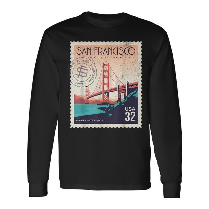 Retro San Francisco Golden Gate Bridge Sf Traveler Long Sleeve T-Shirt