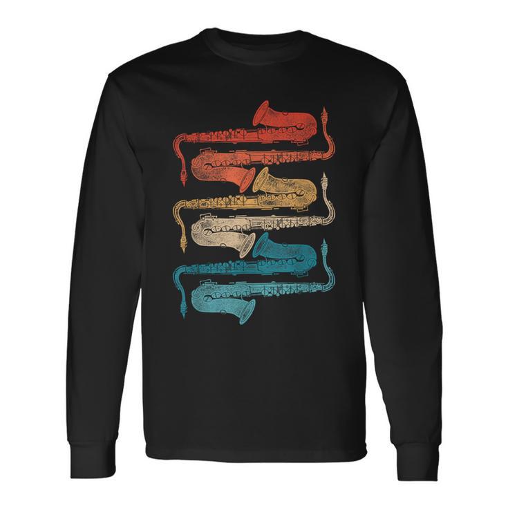 Retro Saxophone Long Sleeve T-Shirt