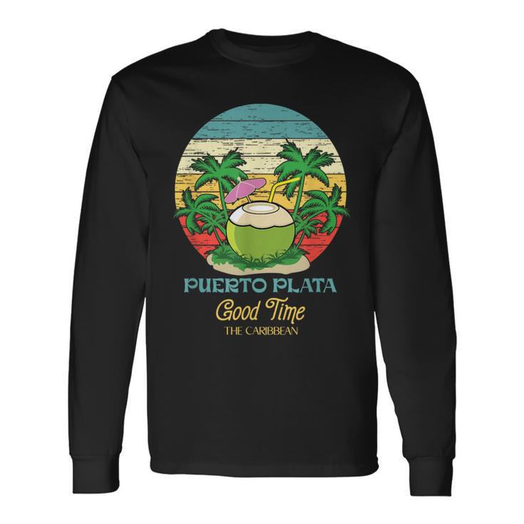 Retro Souvenir Puerto Plata Dominican Republic Long Sleeve T-Shirt